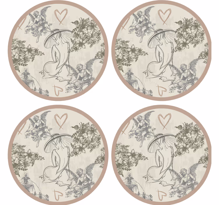 Vintage lasinalunen elegantit kukkakuviot - Tenstickers