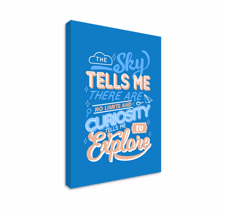 Uteliaisuus lainaus motivointi canvas - Tenstickers