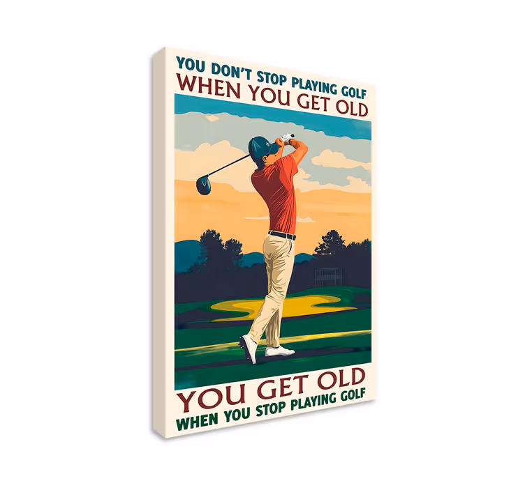 Pelaa golfia urheilu canvas taulu - Tenstickers