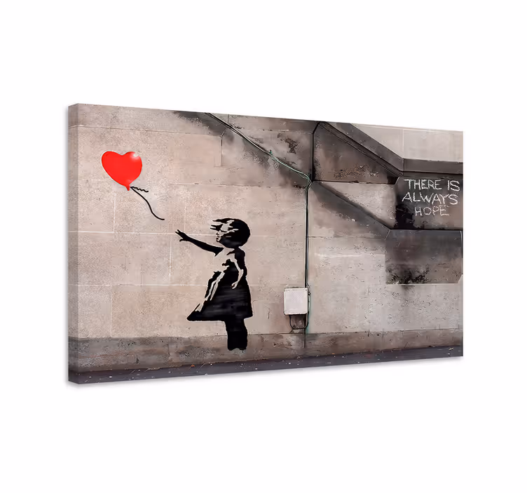 Tyttö karannut ilmapallo taide canvas taulu - Tenstickers