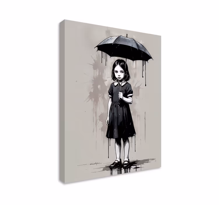 Sateenvarjo tyttö taide canvas taulu - Tenstickers