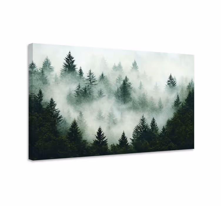 Sumuinen metsä maisema canvas taulu - Tenstickers