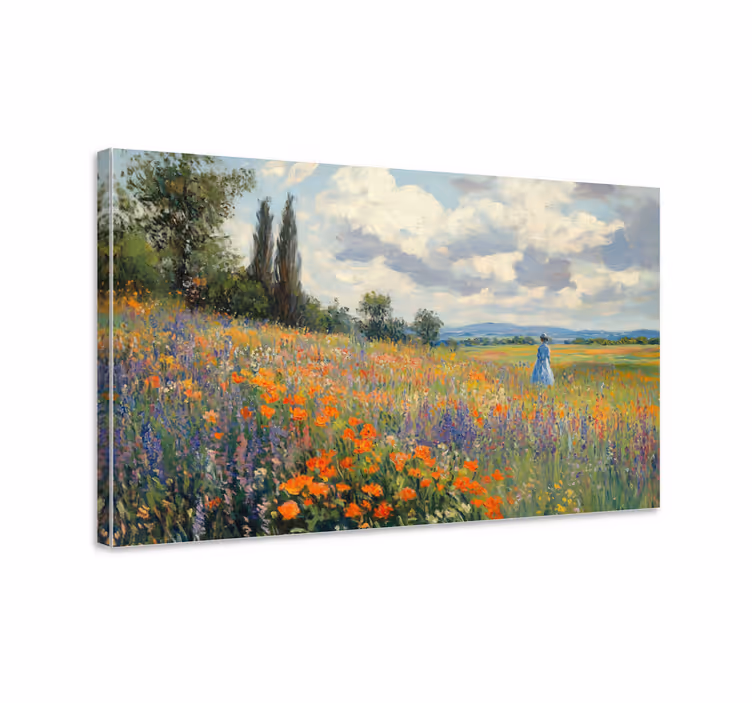 Kevät kenttä maisema canvas taulu - Tenstickers