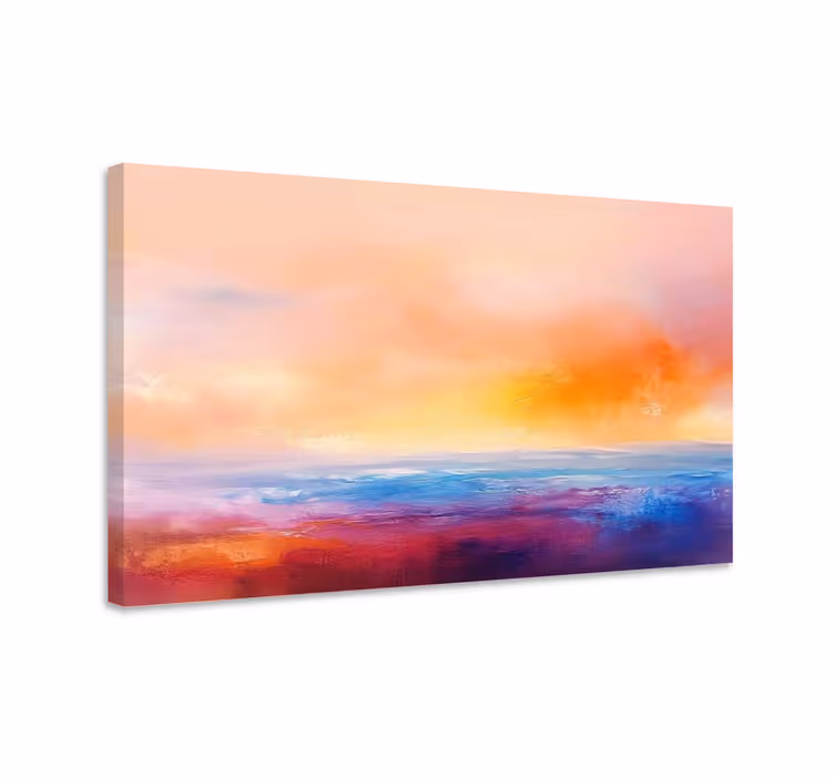 Taiteellinen auringonlasku maisema canvas taulu - Tenstickers