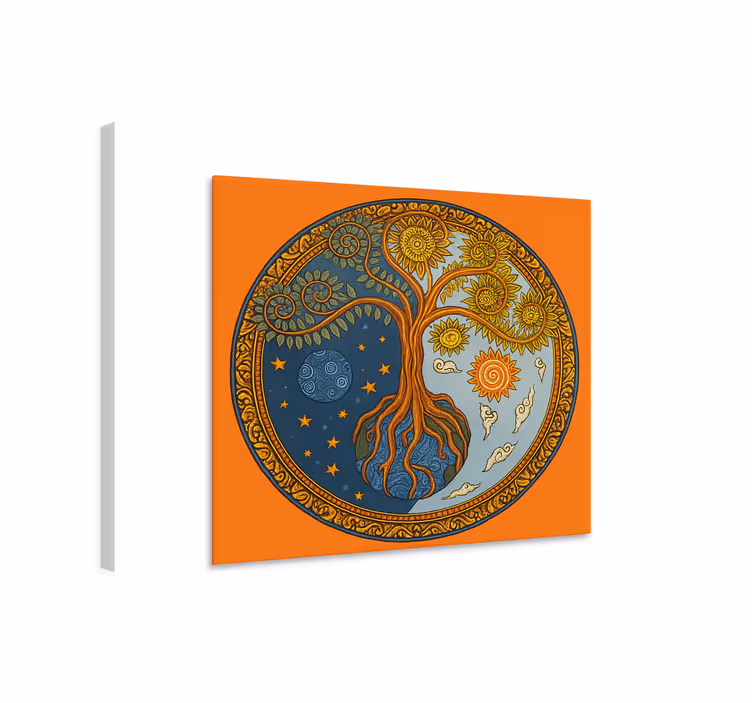 Hengellinen elämän puu olohuoneen canvas taulu - Tenstickers