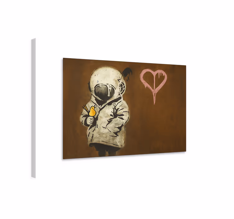 Avaruustyttö ja lintu taide canvas taulu - Tenstickers