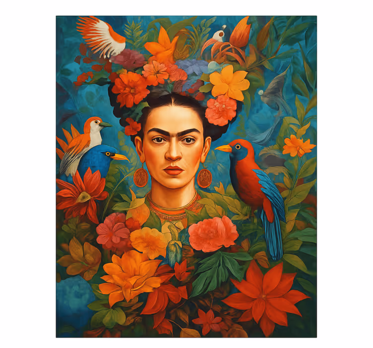 Frida kahlo eksoottisia lintuja taide canvas taulu - Tenstickers