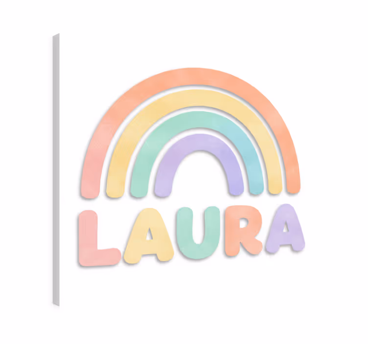Nimi sateenkaari omalla nimellä lasten canvas taulu - Tenstickers