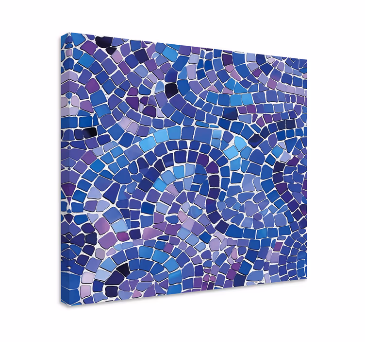 Sininen canvas taulu mosaiikkivaikutuksella - Tenstickers