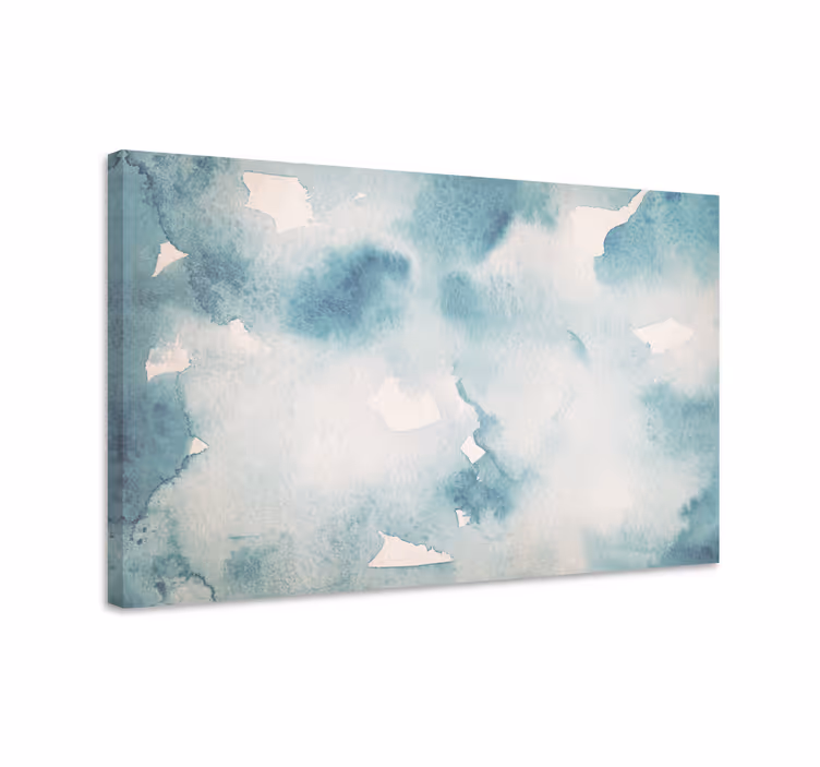 Japandi-tyyliset siniset aallot canvas-taulussa - Tenstickers