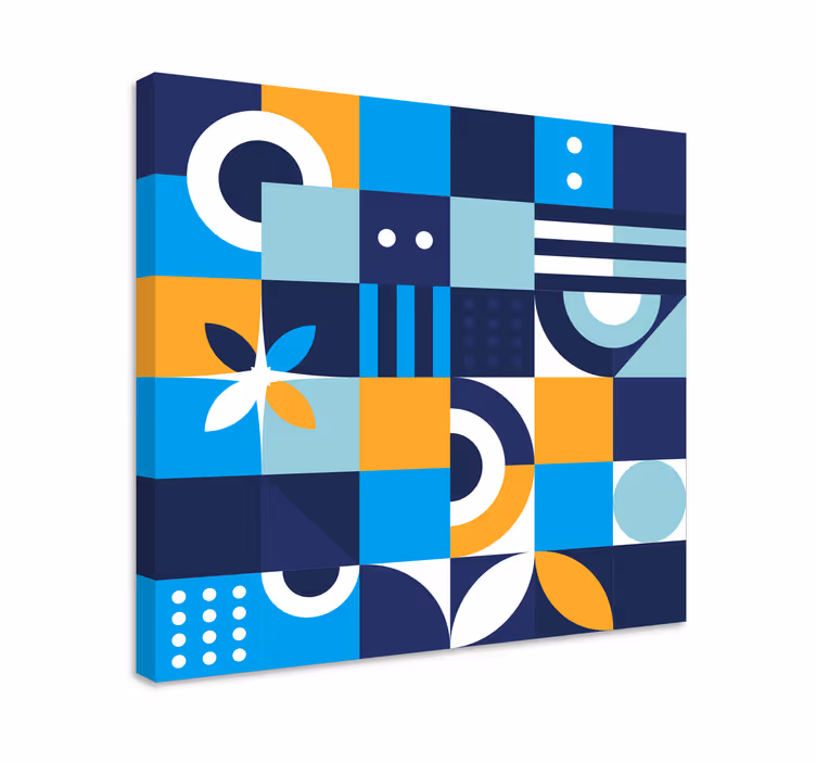 Sininen geometrinen taulu - Tenstickers