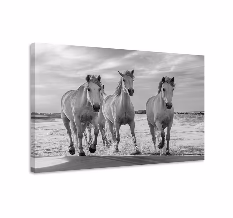 Hevoset juoksemassa canvas-taulu - Tenstickers