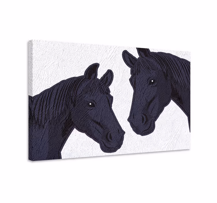 Tummien hevosten pari canvas-taulu - Tenstickers