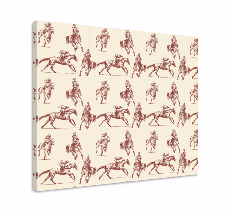 Beige ja ruskea hevospainatus canvas-taulu - Tenstickers