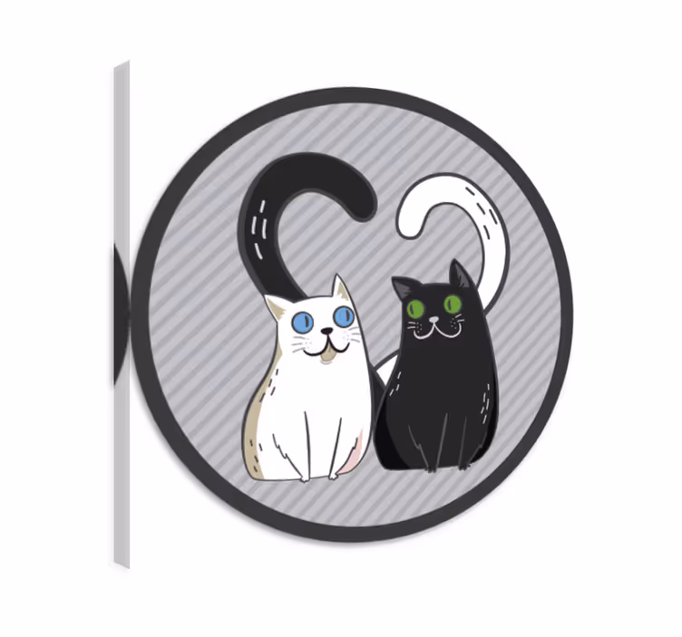 Kissa canvas kaksi kissaa värikkäillä silmillä - Tenstickers