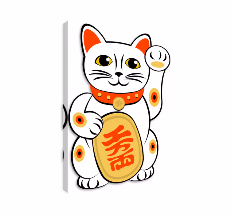 Kissa canvas kiinalainen koristeellinen muovi - Tenstickers