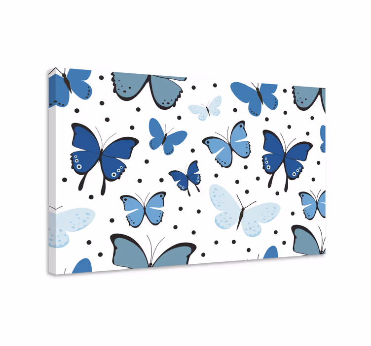 Musta ja sininen perhosen siipi canvas taulu - Tenstickers