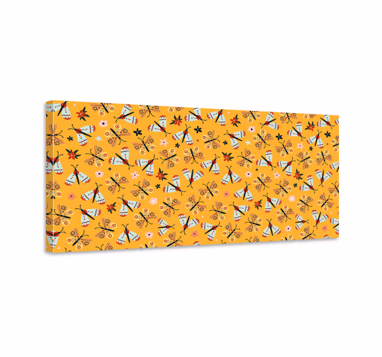 Käsin piirretyt perhoset canvas-taulussa - Tenstickers