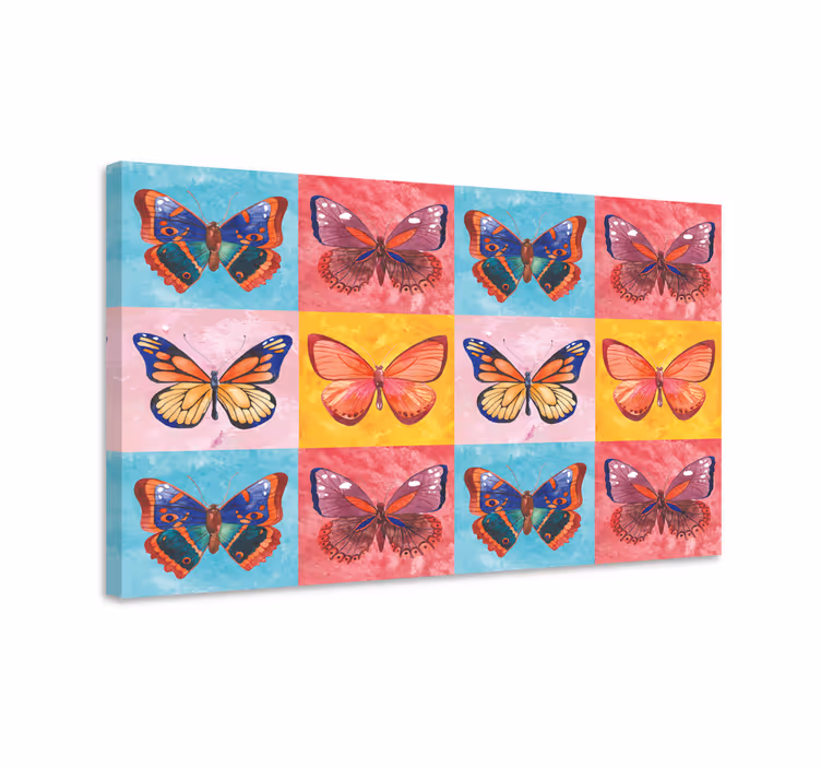 Moniväriset perhoset canvas-taulu - Tenstickers