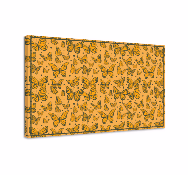 Trendikkäät perhoskuviot canvas-taulussa - Tenstickers