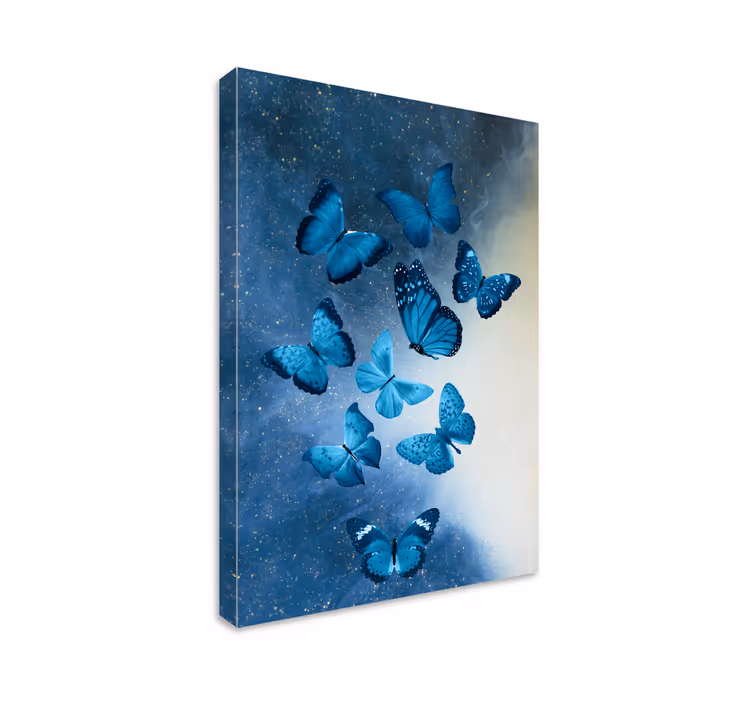 Siniset majesteettiperhoset canvas-taulu - Tenstickers