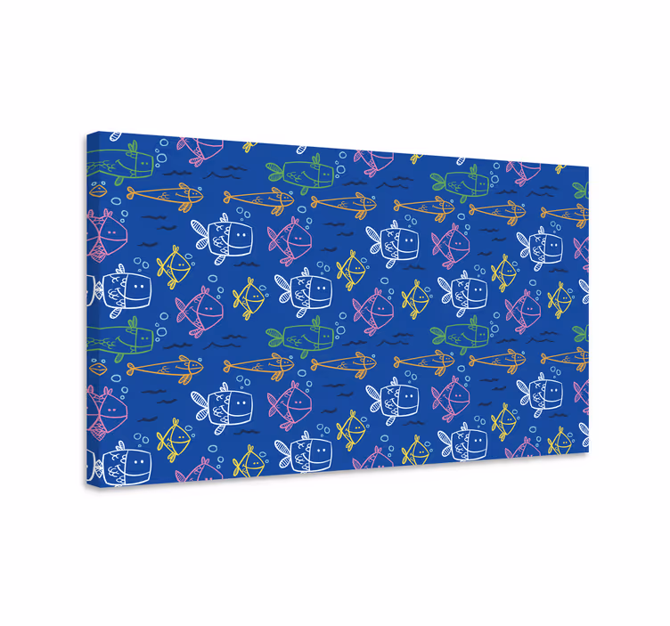 Kala canvas taulu merieläimiä sinisellä taustalla - Tenstickers