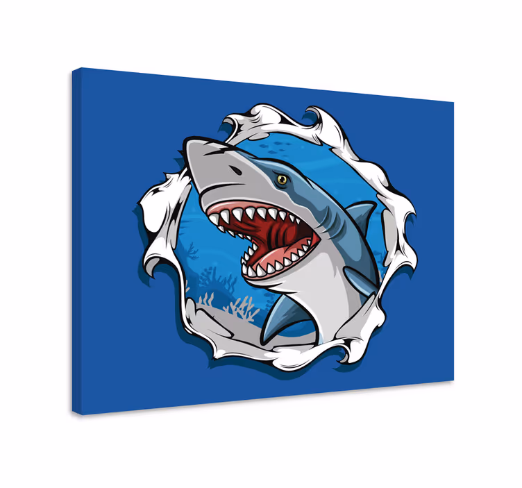Suuri hai 3d canvas taulu - Tenstickers