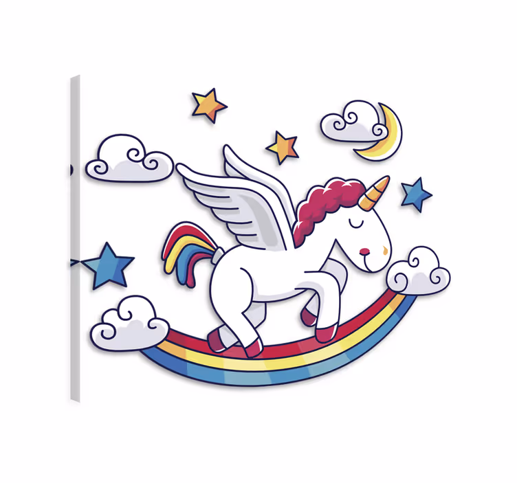 Yksisarvinen sateenkaari seinätarra - Tenstickers