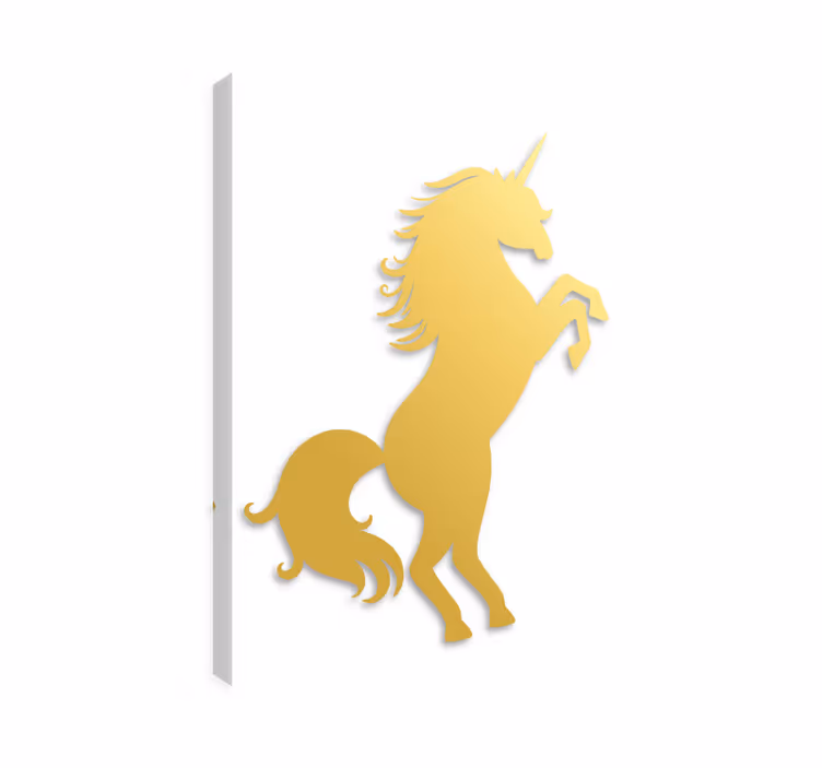 Kultainen yksisarvinen canvas taulu - Tenstickers