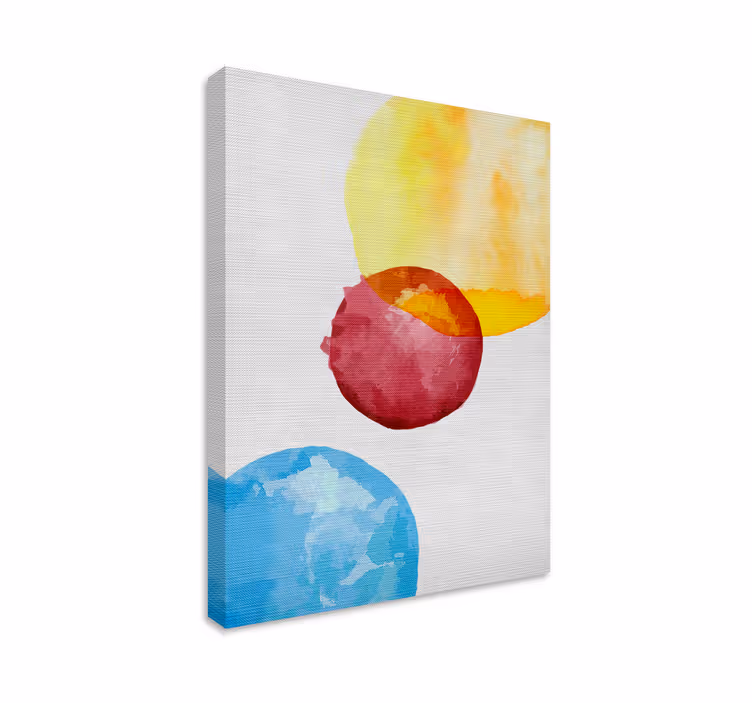 Kolme värikäs ympyrää taide canvas - Tenstickers