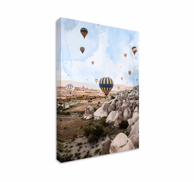 Kuumailmapalloseikkailu maisema canvas taulu - Tenstickers