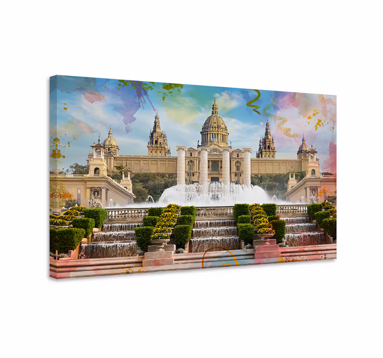 Barcelona montjuic kaupunki canvas - Tenstickers
