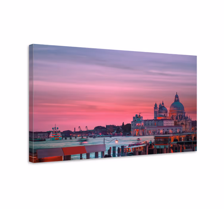 Kaunis auringonlasku venetsiassa kaupunki canvas - Tenstickers