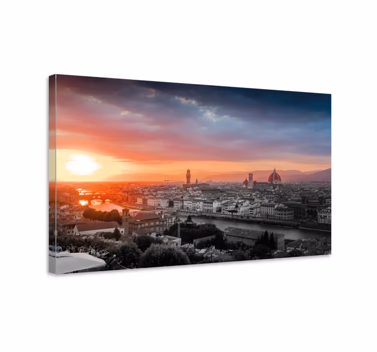 Auringonlasku firenzessä kaupunki canvas - Tenstickers