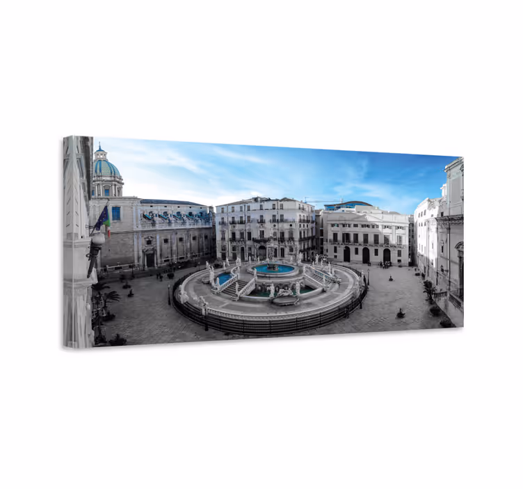 Palermon suihkulähdeaukio kaupunki canvas - Tenstickers
