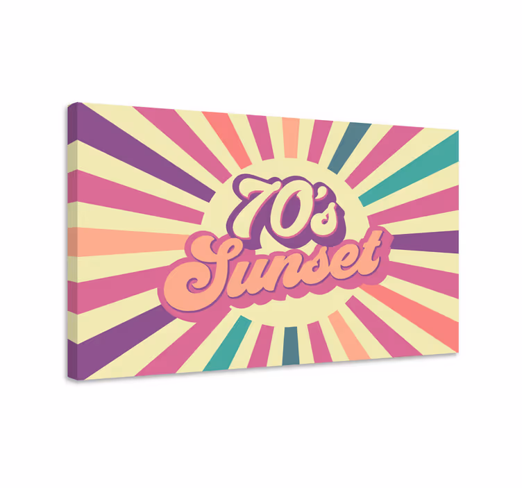 Retro auringonlaskun grafiikka Muut tekstit canvas - Tenstickers