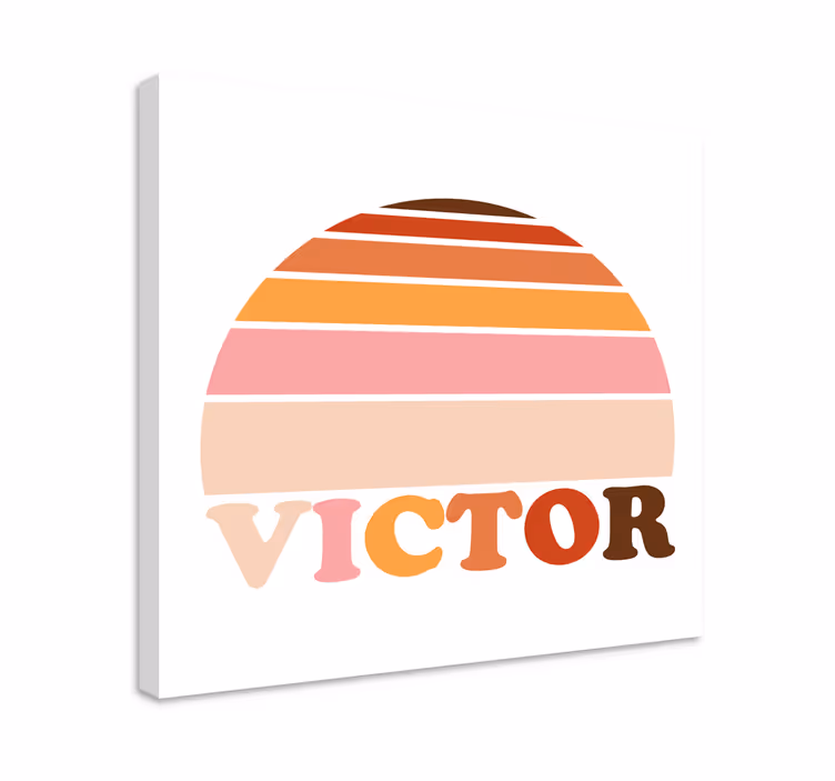 Auringonlaskun nimi retro canvas - Tenstickers