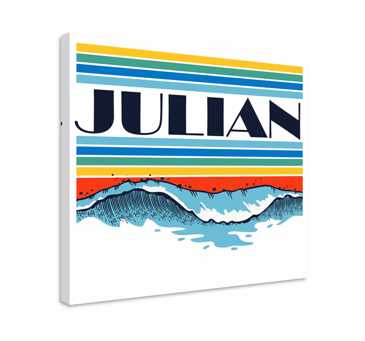 Retro-aallot canvas taulu omasta kuvasta - Tenstickers