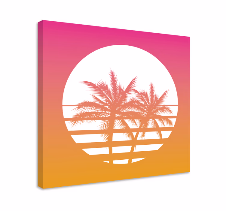Tropiikin auringonlaskun varjo koriste canvas taulu - Tenstickers