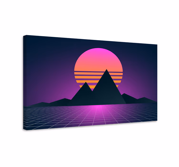 Vintage ja retro aurinko canvas taulu maisema - Tenstickers