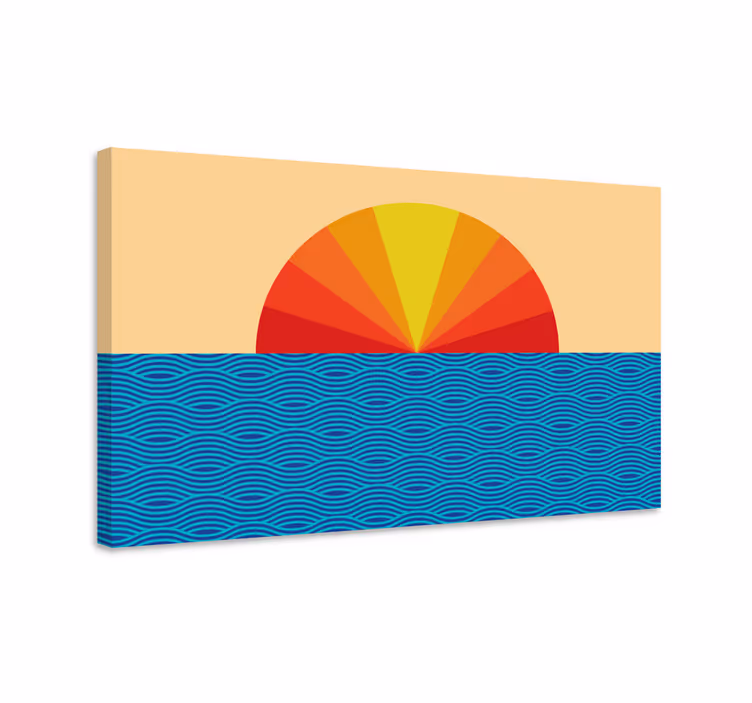 Vintage auringonlasku vintage aurinko canvas - Tenstickers