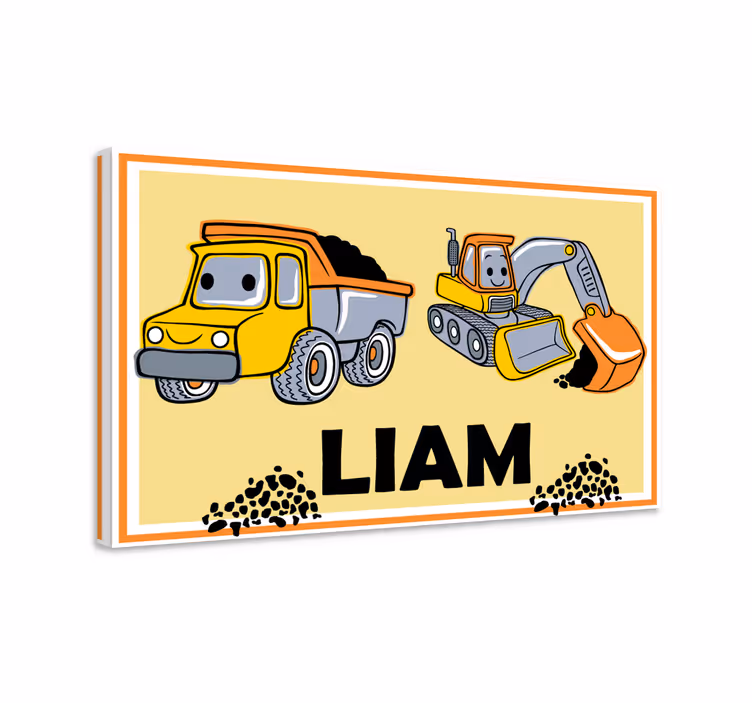 Nimi kuorma-autoilla canvas taulu omasta kuvasta - Tenstickers
