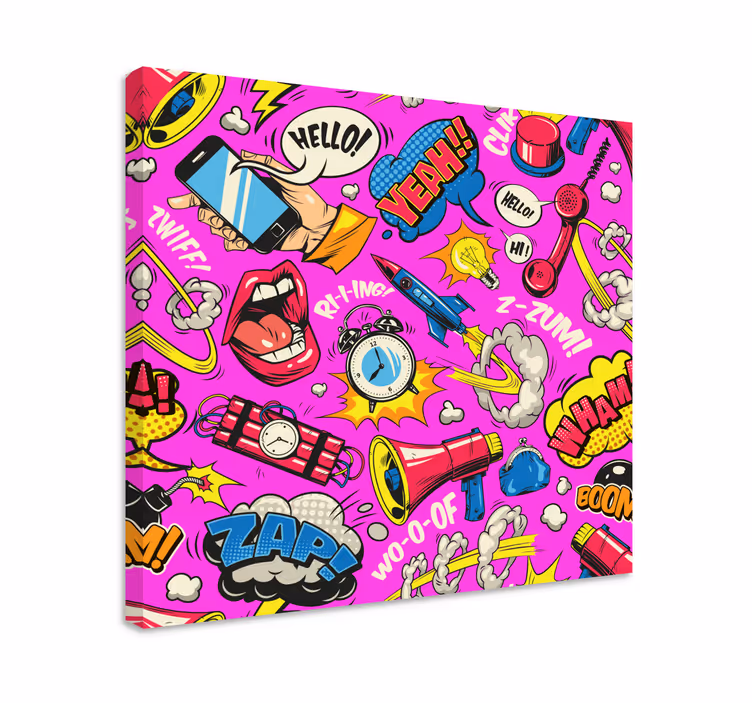 Kirkas sarjakuva taide canvas - Tenstickers