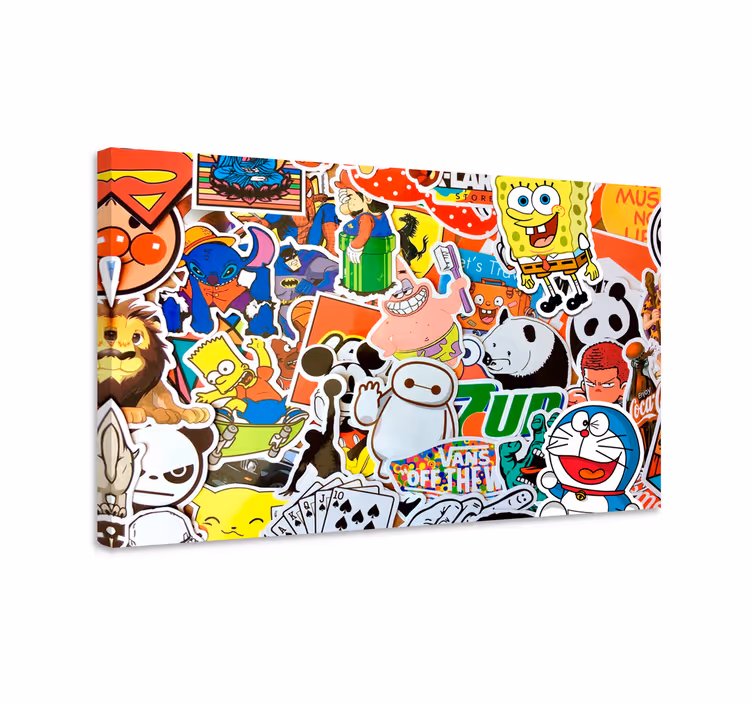 Sarjakuvahahmot lasten canvas - Tenstickers