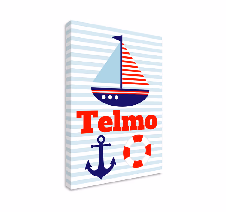 Infantil nombre muokattavissa merimies canvas - Tenstickers