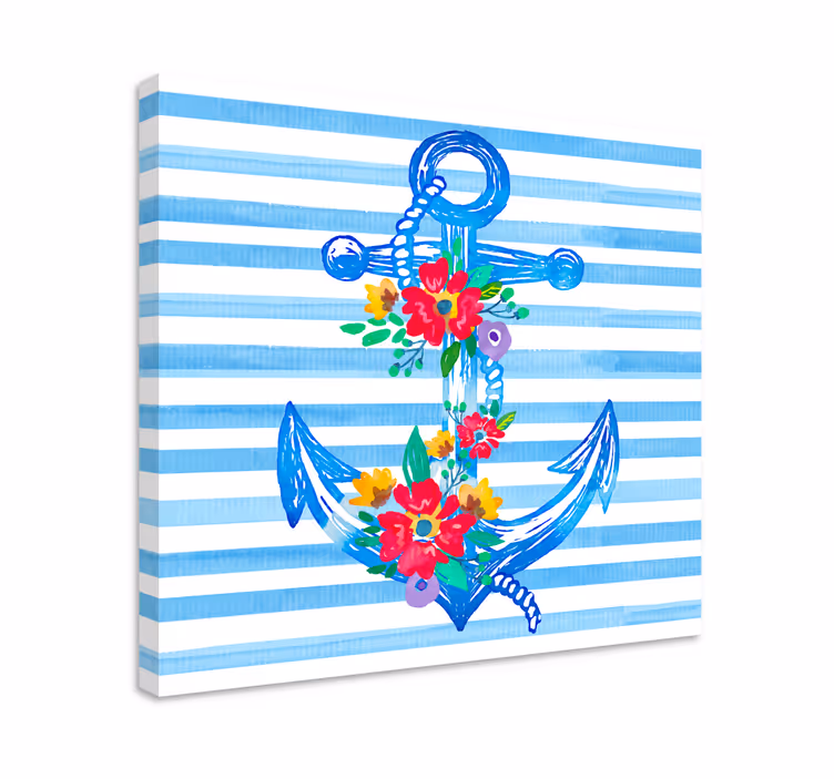 Kukka ankkuri kuva merimies canvas - Tenstickers