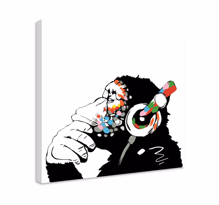 Yksivärinen banky-musiikki Musikaali canvas - Tenstickers