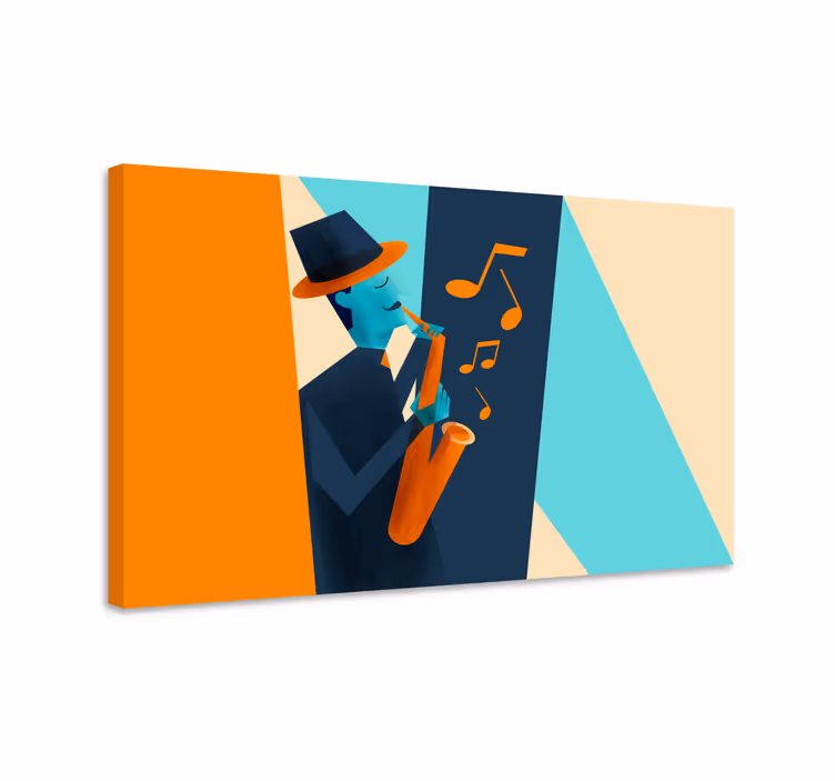Jazzsaksofonisti musikaali canvas taulu - Tenstickers
