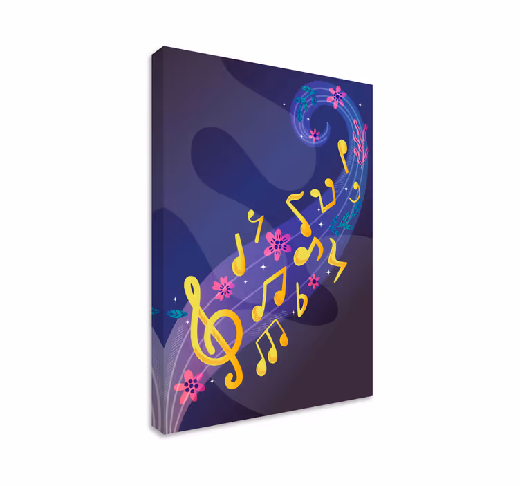 Melodinen kukoistaminen musikaali canvas taulu - Tenstickers