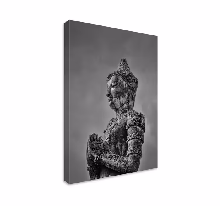 Harmaa buda buddha canvas - Tenstickers